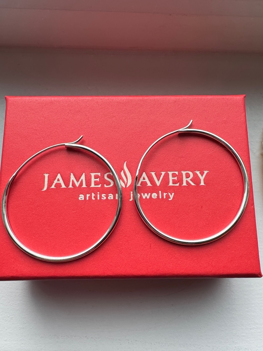 James Avery Silver Hoop Earrings with Polished Finish
